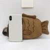 Yogodlns Fish Shape Canvas Messenger Bag Fashion Cute Embroidery Portable Zippered Small Purses Handbags Mini Crossbody Bag