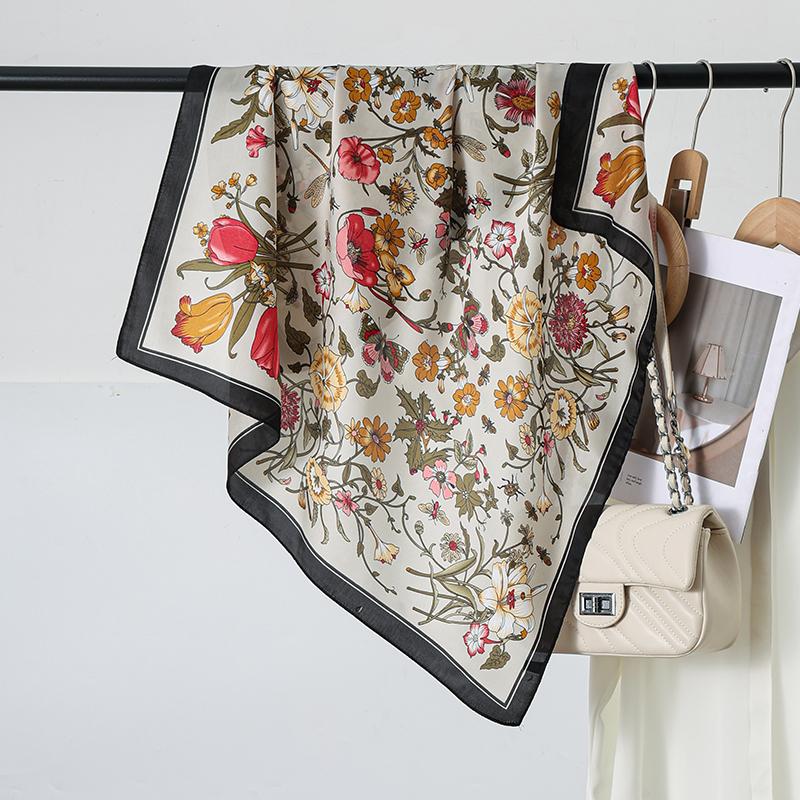 Fashionable Simulation Silk Square Scarves 70cm Temperament Women Shawl Wrap Soft Satin Scarf Bandana Female Neckerchief Hijab