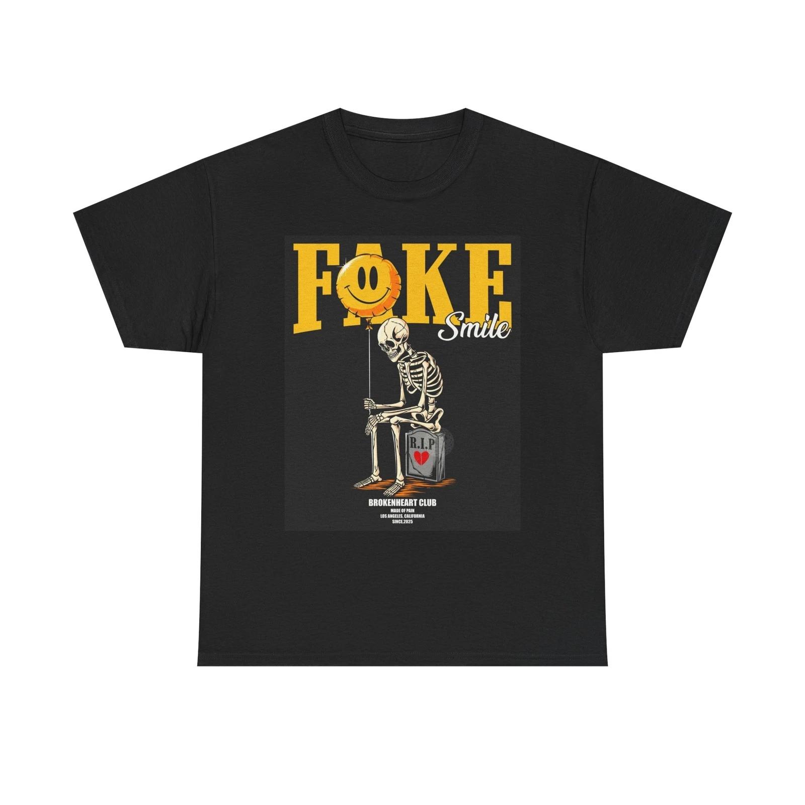 Men s and Women s T-shirts Fake Smile Graphic XXXXL