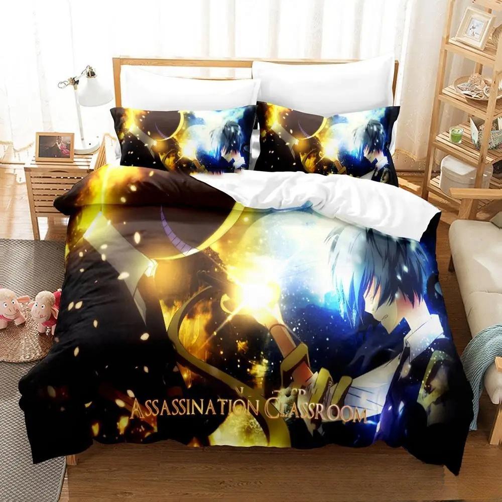 3D Cartoon Assassination Classroom Koro-sensei Bedding Set Boys Girls Twin Queen King Size Duvet Cover Pillowcase Bed Boys Adult