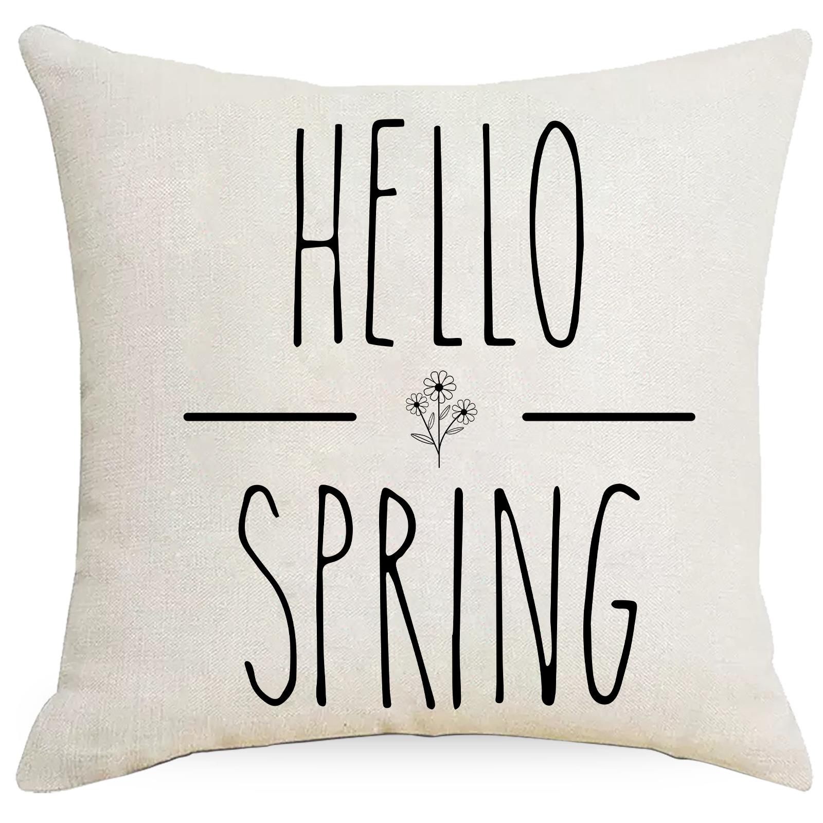 

Новая весенне-летняя наволочка с цветочным принтом, черно-белая клетчатая, льняная, для диванной подушки, подушки для головы в автомобиль 45 * 45Cm without pillow core