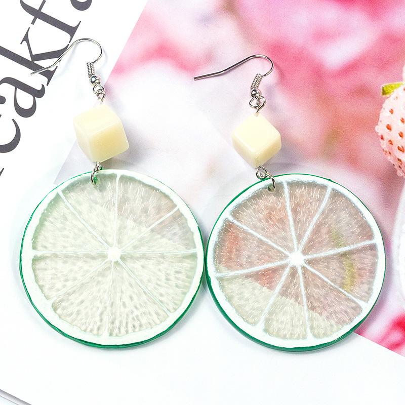 Harajuku-Inspired Japanese & Korean Fruit Earrings: Orange Lemon Pendant for Women