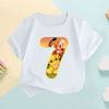 The Lion King Cute Simba Number Bow Print Kids T shirt Girls Clothes 1 2 3 4 5 6 7 8 9 Years Birthday Baby Boys T-Shirts,HKP2755