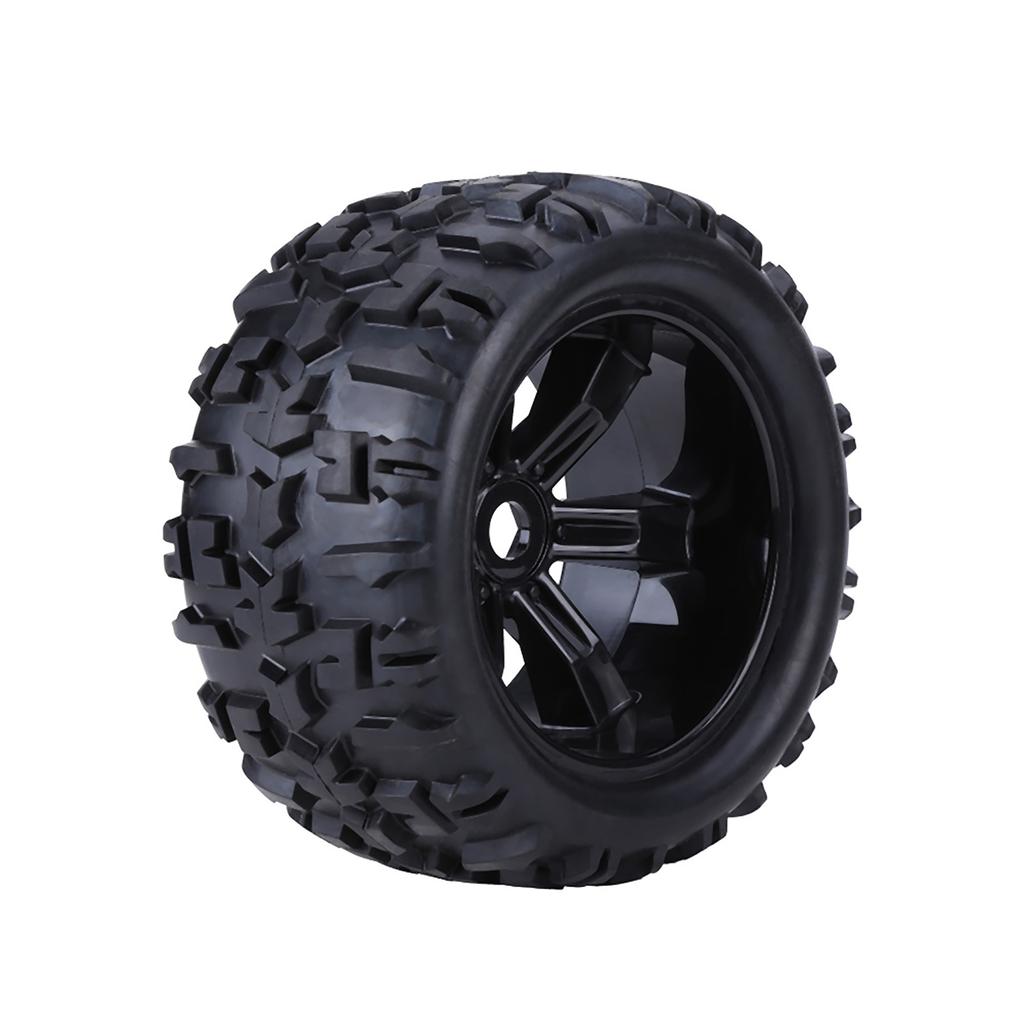 4pcs Set Rubber Tyre Tires & Plastic Hubs Wheel Rims Accessories for 1 8 RC Truck Car