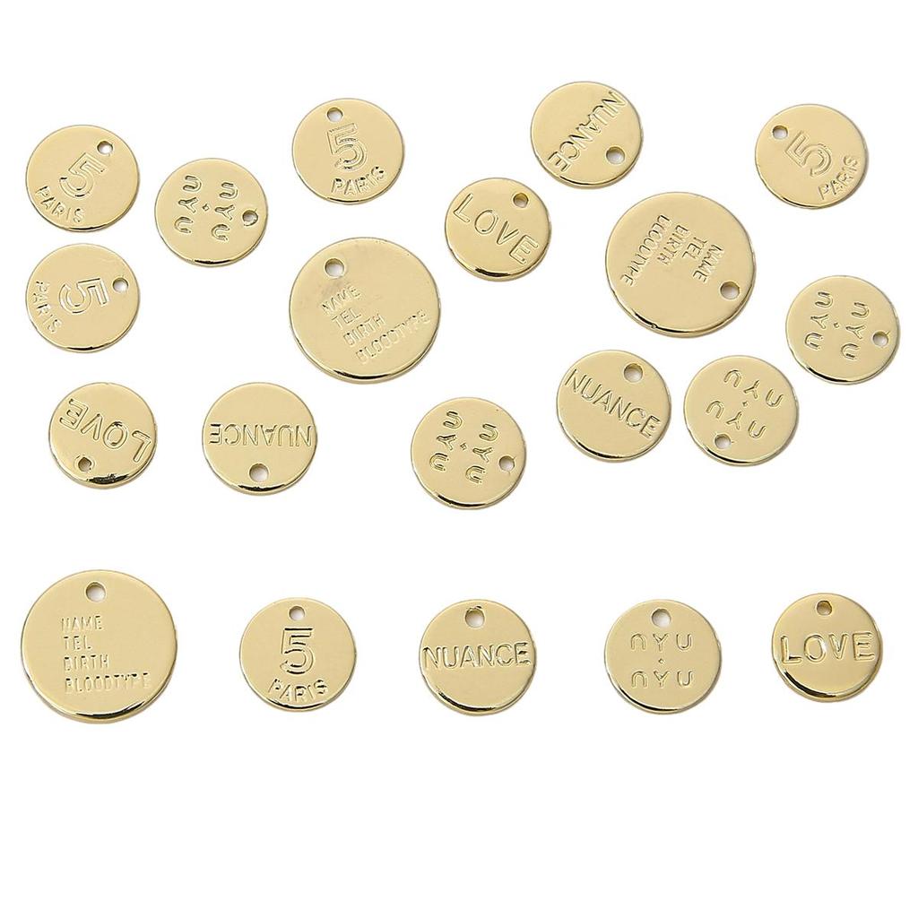 Kupfergravierter kreisförmiger Anhänger für DIY-Schmuckherstellung, Bastelzubehör