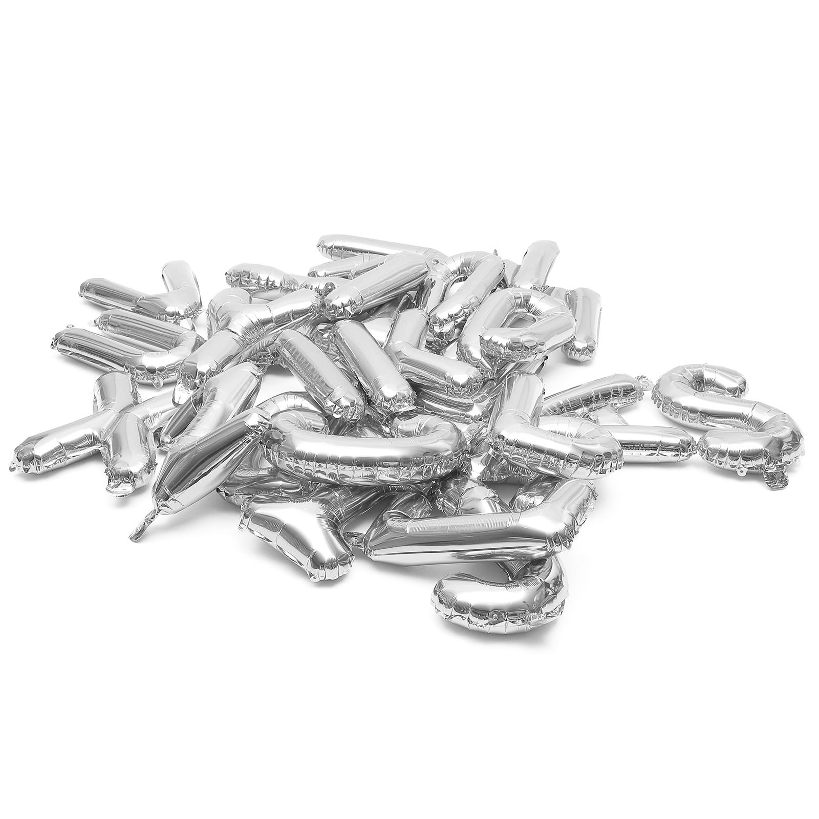 

16-дюймовый воздушный шар Баннер Создайте мини-цифры Воздушные шары Буквы Фольга Серебряный алфавит серебряный