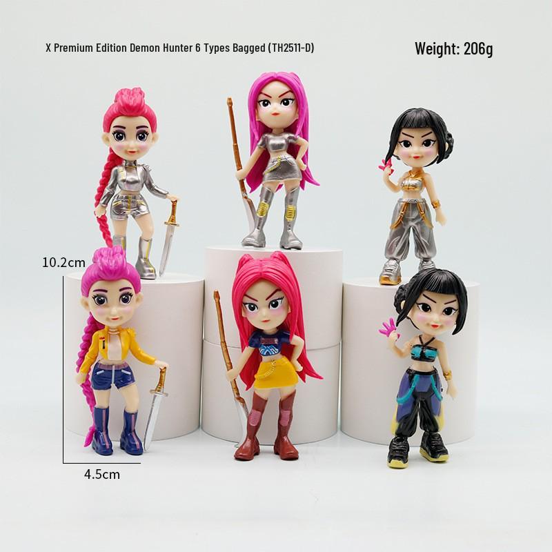Demon Hunting Girl Group K-Pop Mira Lumi Big Head Q Version Action Figure Blind Box Toy