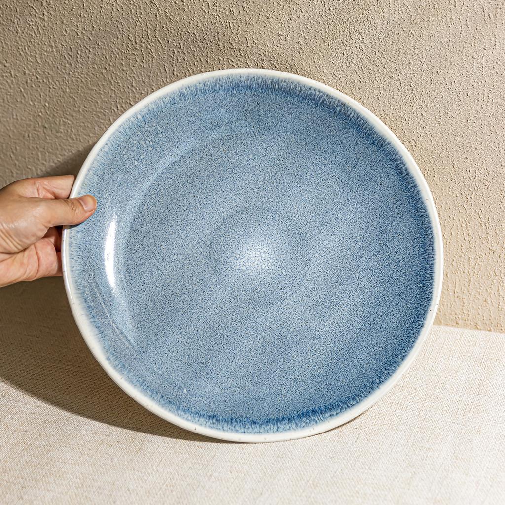 Plate High Value Gradual Change Blue Ceramic Plate Dinner Plate Home Restaurant Dish Tableware Steak Plate Pasta Plate