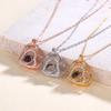 100 Languages 'I Love You' Photo Projection Pendant Necklace - Unique Clavicle Chain Design