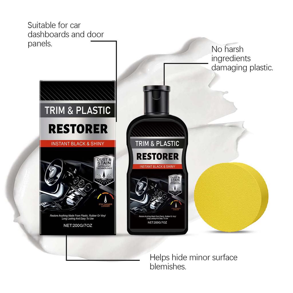Kit för återställning och skötsel av bilinteriör: Rengöring och polering av läderytor i bilinteriör, samt plaståterställande kräm.