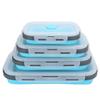 4 Stück Silikon faltbare Lunchbox stapelbares Design faltbare Snackschalen für Outdoor-Reisen