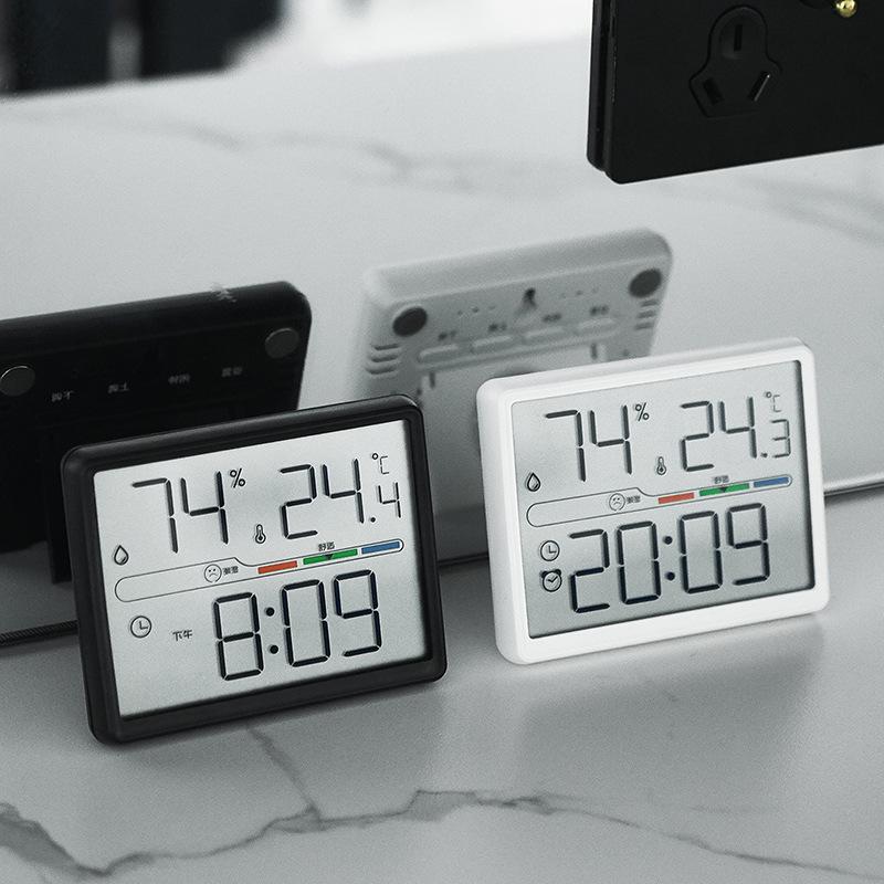 Chinese version simple clock convenient temperature and humidity clock multifunctional magnetic refrigerator clock 802