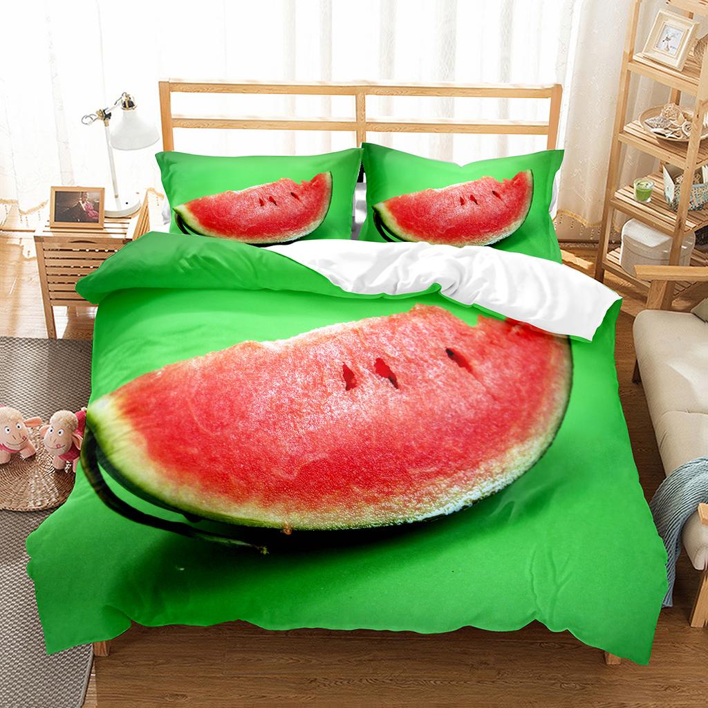 Wassermelonen Bettbezug Set Sommer Thema Frische Früchte Muster Bettdeckenbezug Für Kinder Jungen Mädchen Bettwäsche Set Schlafzimmer Dekor Geschenke