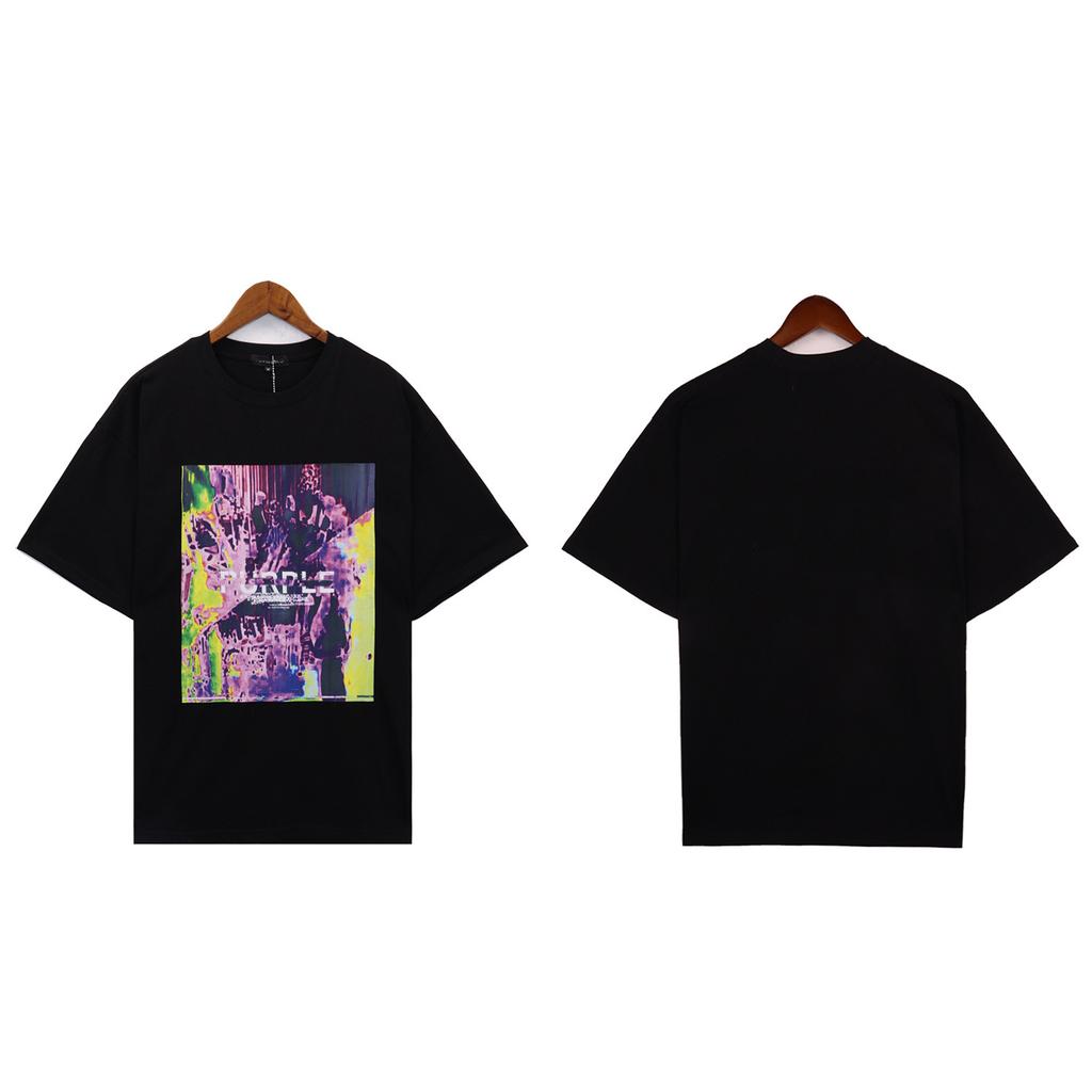 New Purple Brand Spring and Summer Cool Pattern Digital Printing Short Sleeve Men's and Women's Casual Loose T-Shirt