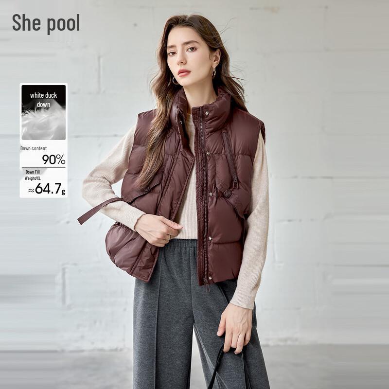 

Women s Solid 90% Down Stand Collar Vest L