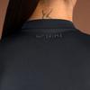 NikeSKIMS Shine Short Sleeve Mock Neck Top Obsidian Women Tops Black TP-TSH-2714-OBD