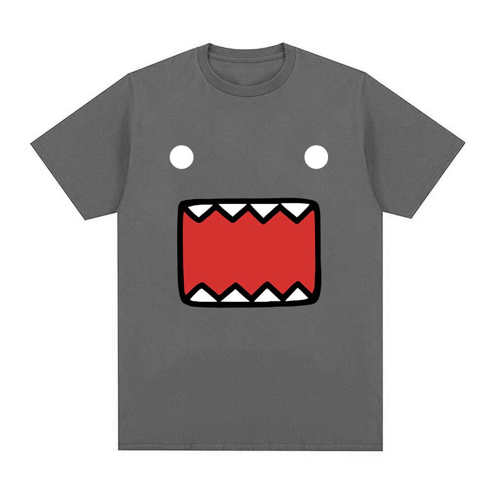 T-shirt Grafiche Viso Bambola Domo Kun Unisex Donna Cotone Casual Magliette Girocollo Manica Corta T-shirt Oversize Harajuku Streetwear