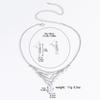 3PC Women's Fashion Design Tassel Necklace Earrings Zircon Set, Suitable for Wedding, Party, Festival Gifts