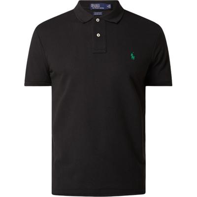 Polo Pulover Culoare Solidă cu Logo Brodat Casual Mânecă Scurtă Tricou Polo Bărbați topuri Negru 710751221-005