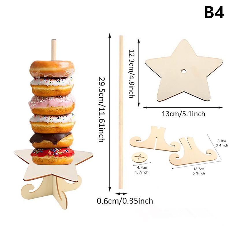 Holz Donut Ständer Display Rack für Desserts Dim Sum Brot Verkauf Geburtstag Hochzeit Party Tischdekoration