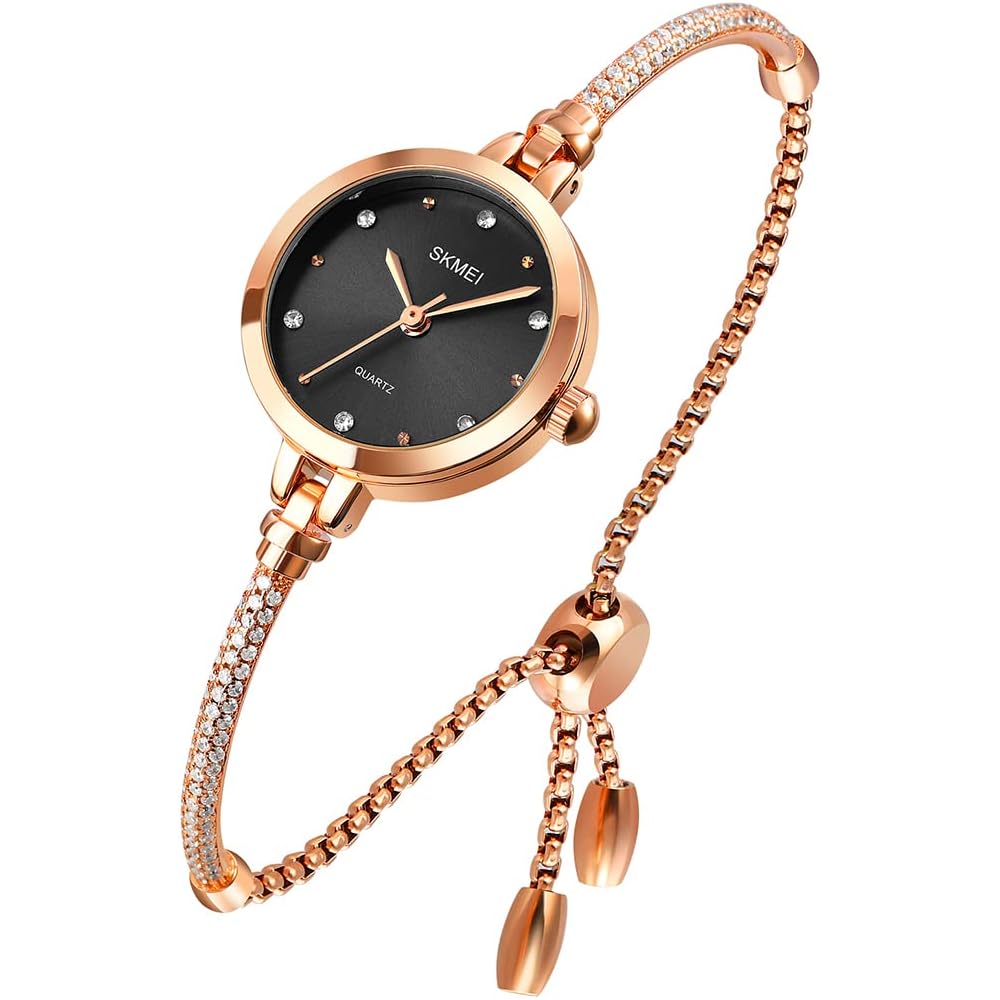 Ladies  Casual Gold Quartz Bracelet Watch Waterproof Simple Elegant Design for Women