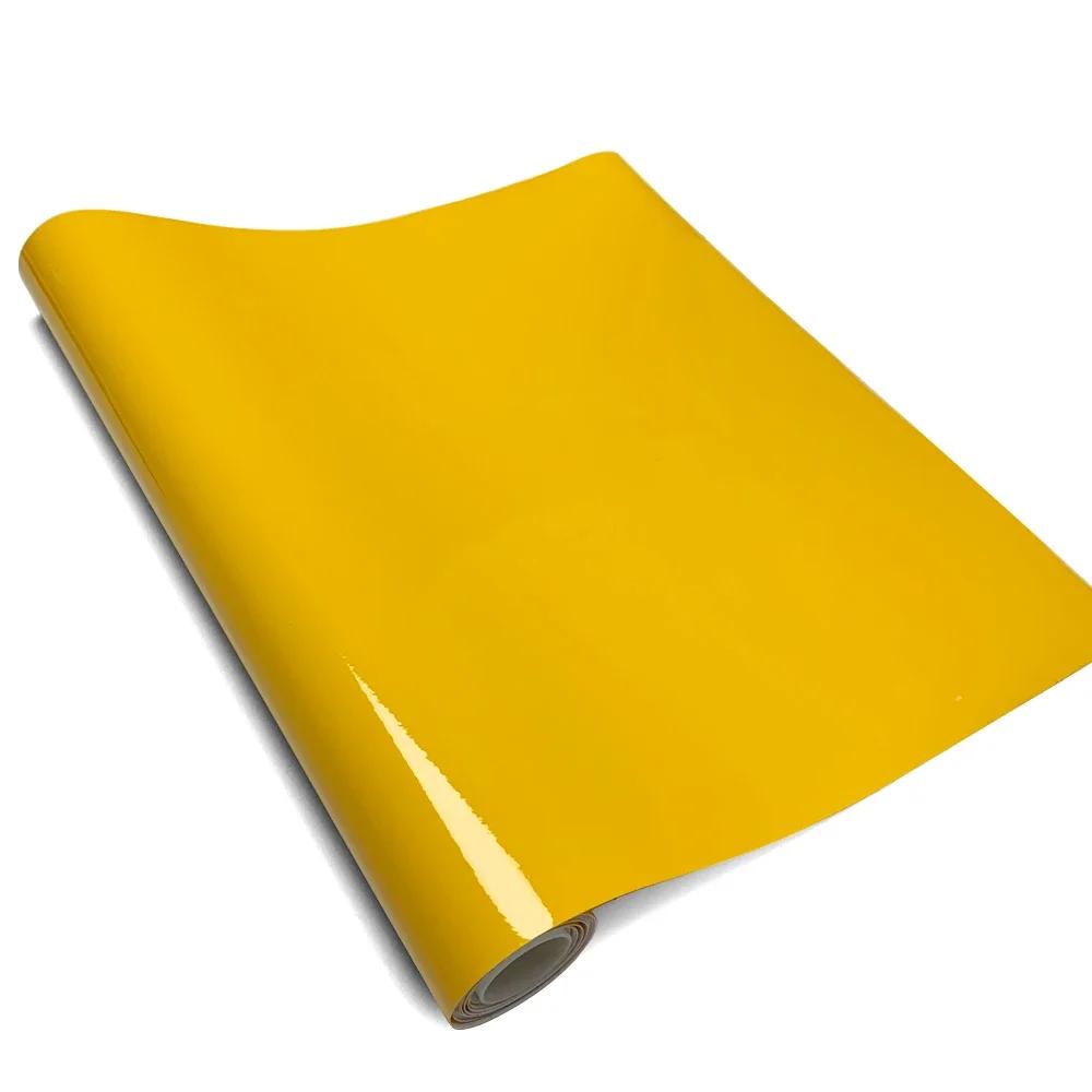 

Глянцевая виниловая наклейка на автомобиль для автотюнинга, водонепроницаемые виниловые пленки, наклейки на мотоцикл, самоклеящаяся желтая автомобильная пленка для автомобильных аксессуаров 10x150cm жёлтый