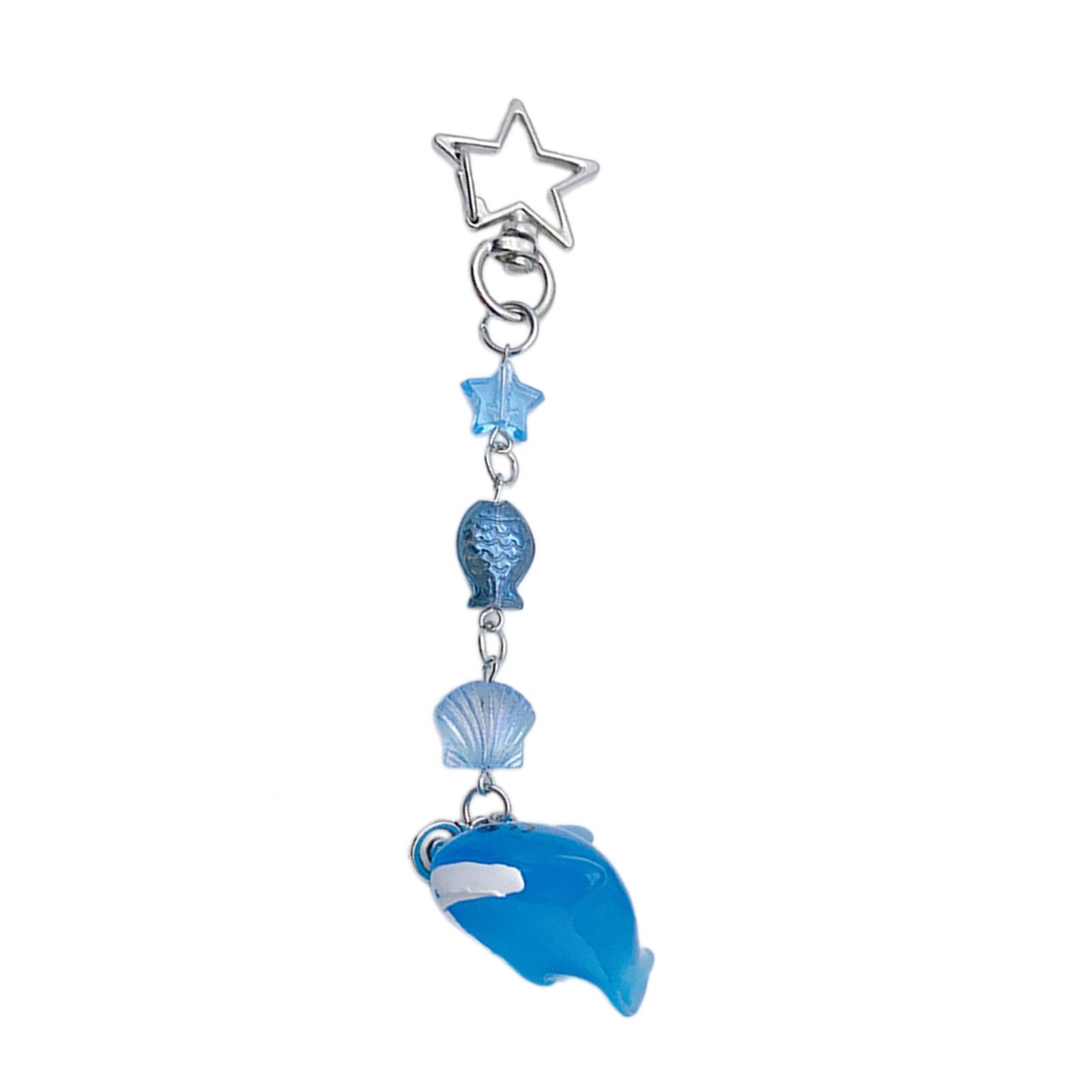 

Прекрасный брелок-подвеска в виде акулы, украшение, брелоки с бусинами в виде морских животных, модные украшения для телефонов, сумок, камер синий