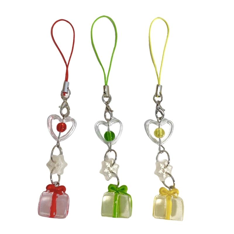 Christmas Snowflake Crystal Phone Charm High Quality Snowflake Crystal Mobile Chain Phone Lanyard For Festival Occasions