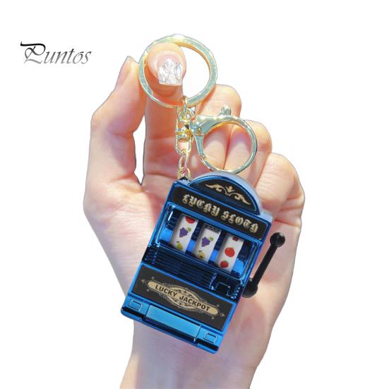 Mini Casino Game Console Keychain Portable Plastic Key Chain Fun Gift for Gamers Multi-Functional Gaming Key Ring