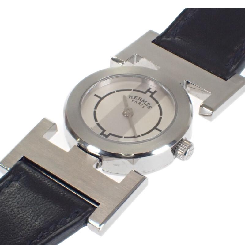 HERMES PA1.210 Watches Stainless Steel/leather Women SilverDial