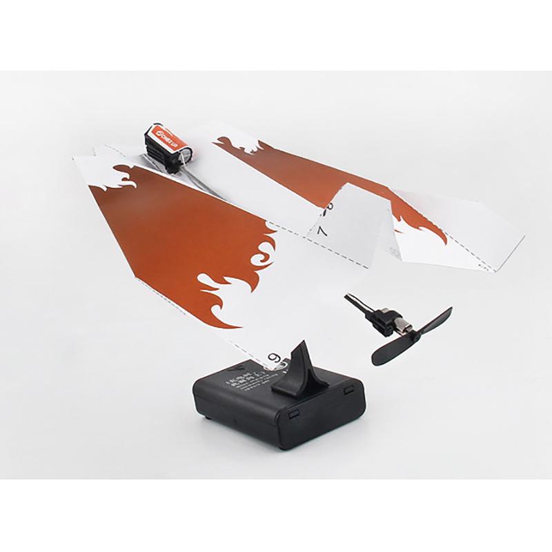 Airplane Rc Folding Paper Model Diy Motor Power Red Rc Plane Power Kids Boy Toy