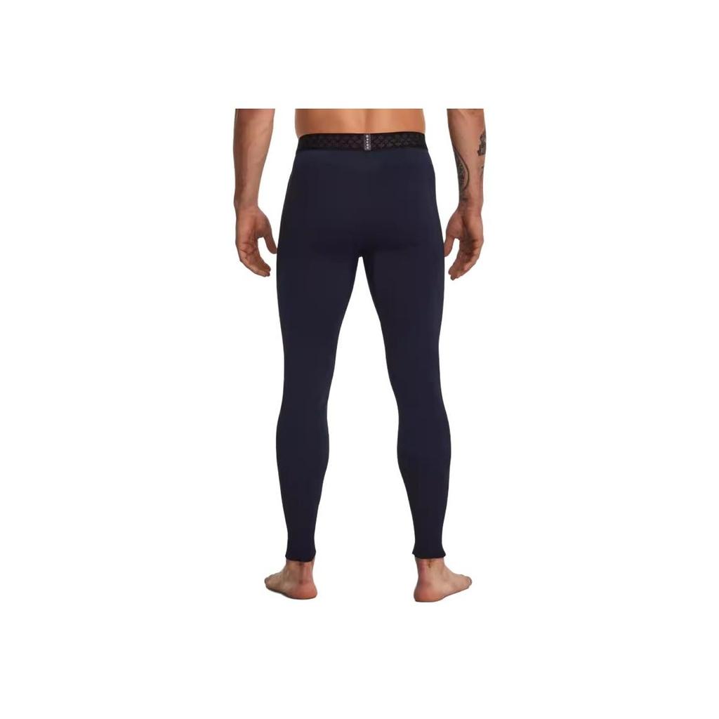 Under Armour Rush Coldgear Seamless Solid High Waist Seven-Point Tight Sports Leggings Men Leggings Black 1379284-001