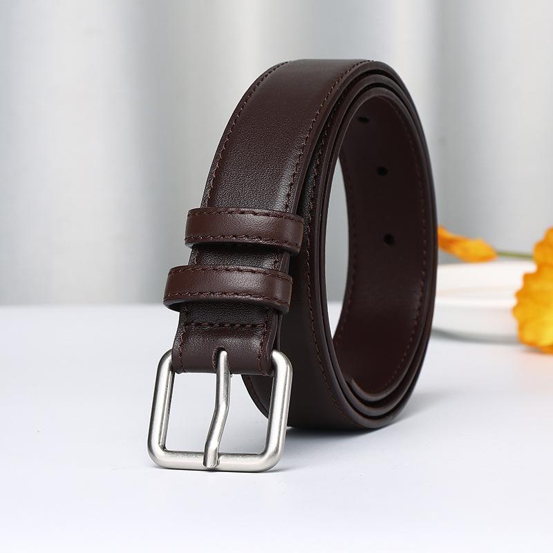Simple And Versatile Fashion Light Luxury Belt Women'S Leather Pin Buckle First Layer Cowhide High-End Casual Pants Belt Women'S