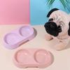 Pet Accessories Plastic Portable Cat Double Bowl Dog Food Tray Cat Feeding Bowl Cat Drinking Bowl