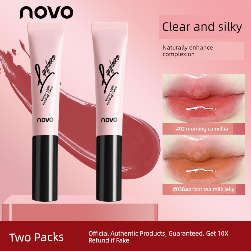 Novo Lip Gloss Mirror Finish Water-Glossy Light Mist Lip Balm Moisturizing Hydrating Glossy Plump Lips Lip Gloss