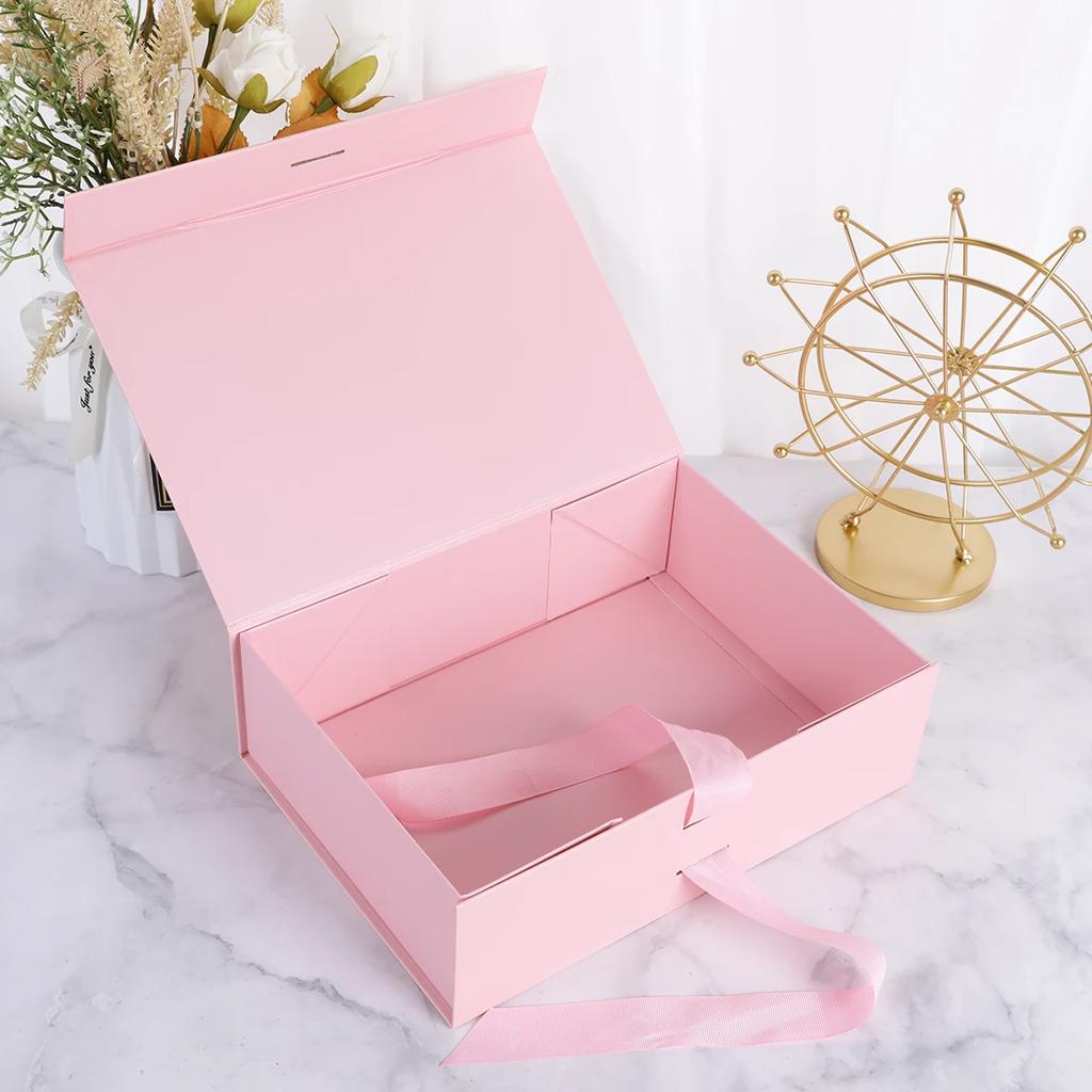1pc- Folding Integrated Fashion Birthday Gift Box Empty Box Clamshell Clothes Packing Box
