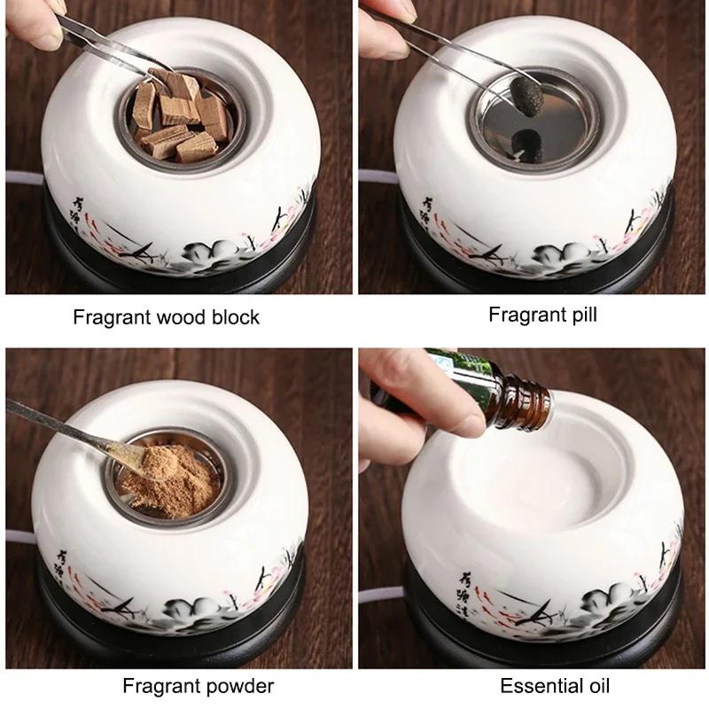 YXY Electronic Incense Burner with Timing 110V/220V Essential Oil Lamps Sandalwood OUD Ceramic Stove Aroma Home Office Yoga