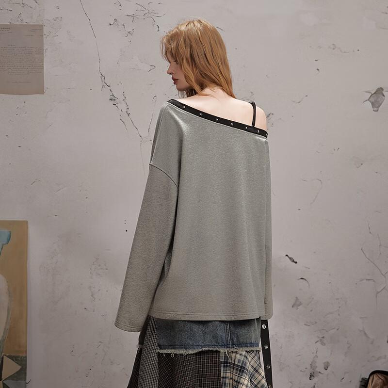 UNIFREE Comic Style Off-Shoulder Long Sleeve Sweatshirt