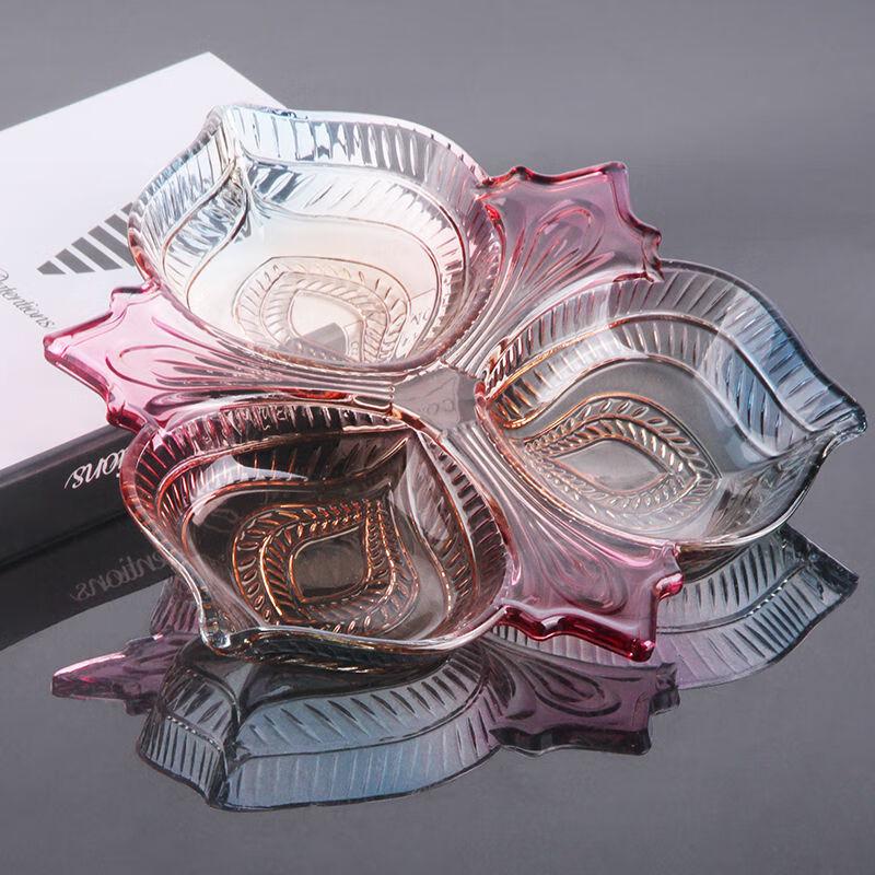 Flevance Europäische Kristallglas geteilte Obst- und Snackplatte