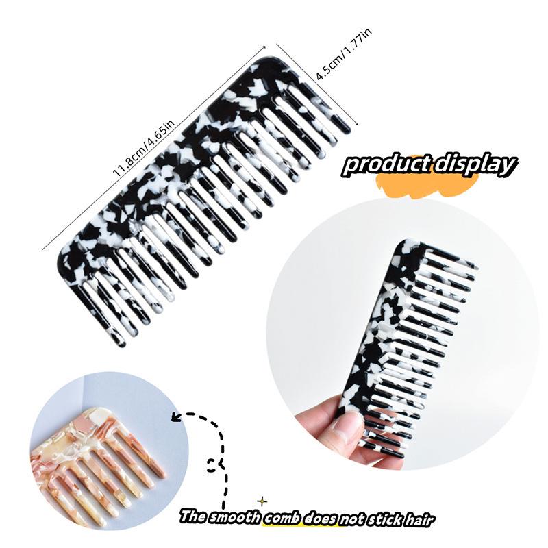 Wide Teeth Acetate Hair Combs Anti-static Hair Comb Portable Makeup Comb Colorful Hairdress Salon Styling Traveling Accessories