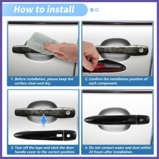 Door Handle Cover Protector for Nissan Sentra Altima X-Trail Glossy Black 1 Set