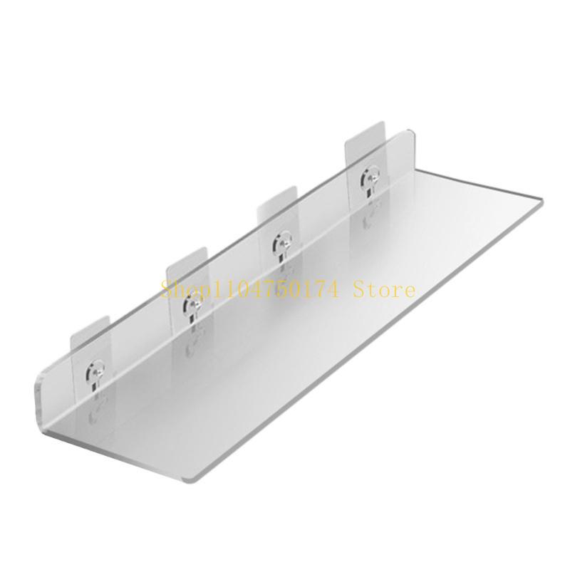 Acrylic Storage Rack Wall Mounted Organizer Clear Floating Display Shelf No Punching Organization for Bathroom Kitchen top sale