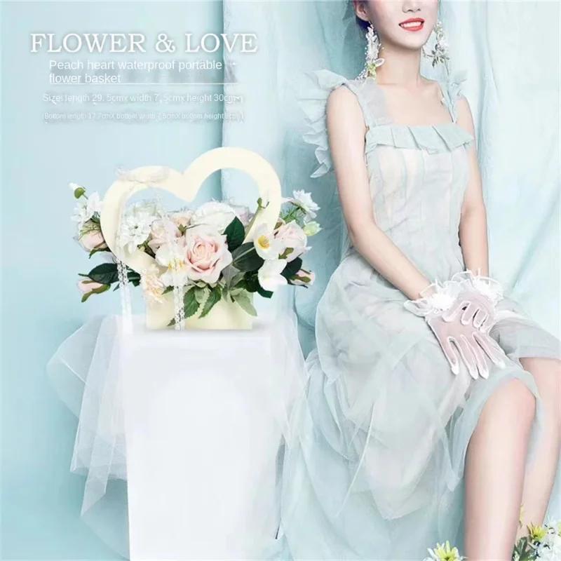 Top Quality Flower Box Love Portable For Women Creative Gift Decoration Packing Paper Box Waterproof Paper Heart-shaped Hollow