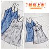 2 Stylish and Breathable Silk Print Slip Nightdress Sexy Halter Pajamas