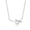 S925 Sterling Silver Bow & Freshwater Pearl Necklace