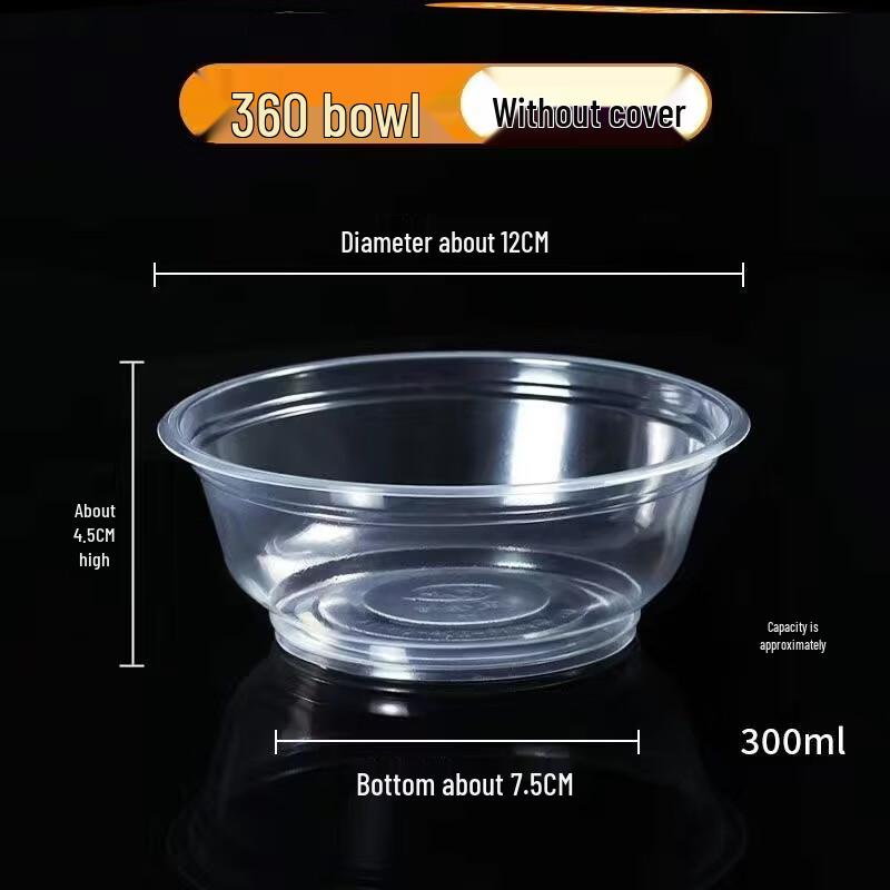 ZISIZ Disposable Plastic Bowl with Lid