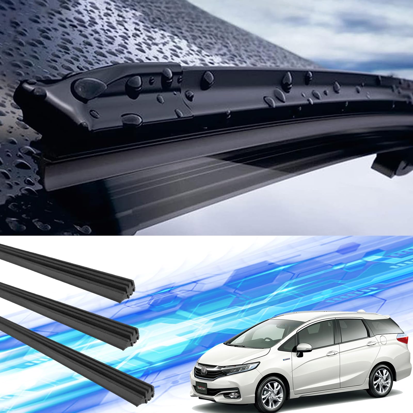 

Shuttle Wiper Replacement Rubber Compatible Size Genuine Replacement Driver Passenger Seat Rear Set of