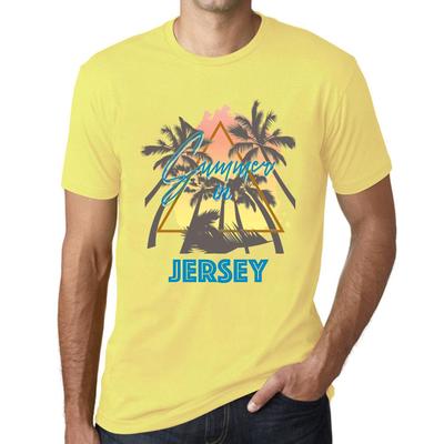 Maglietta Vintage da Uomo T-shirt Grafica Estiva Triangolo Jersey Giallo Pallido