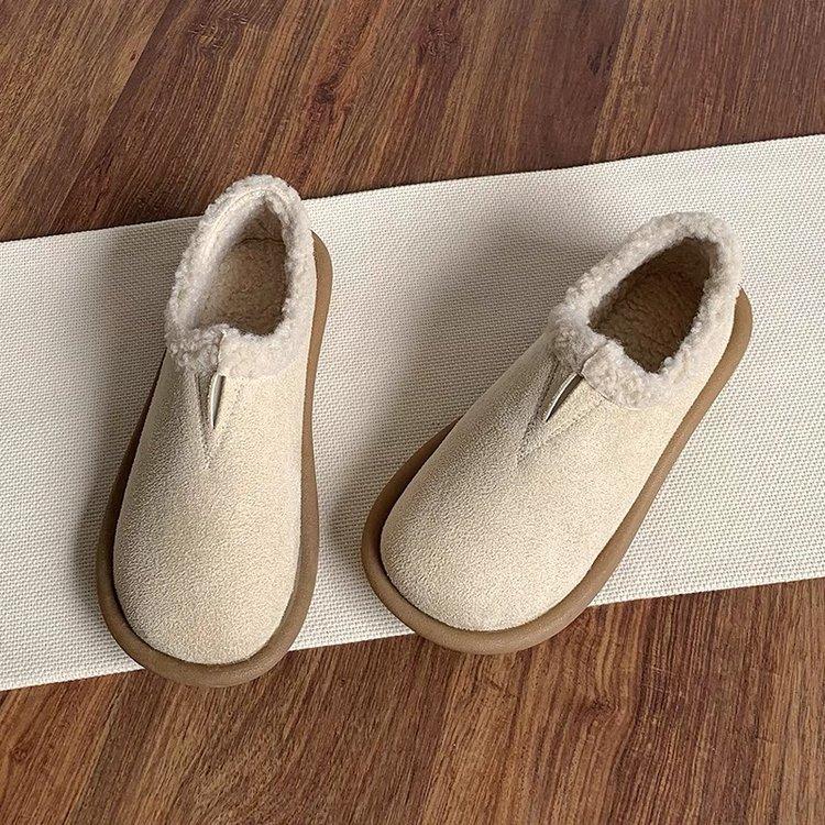 Soft-soled Doudou shoes women's 2025 winter new non-slip snow boots fleece warm loafers flat-soled thickened cotton shoes