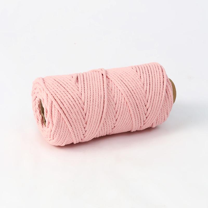 4mm Multi-Strand Macaron Colored Cotton Rope for DIY Tapestry & Decorative Weaving.